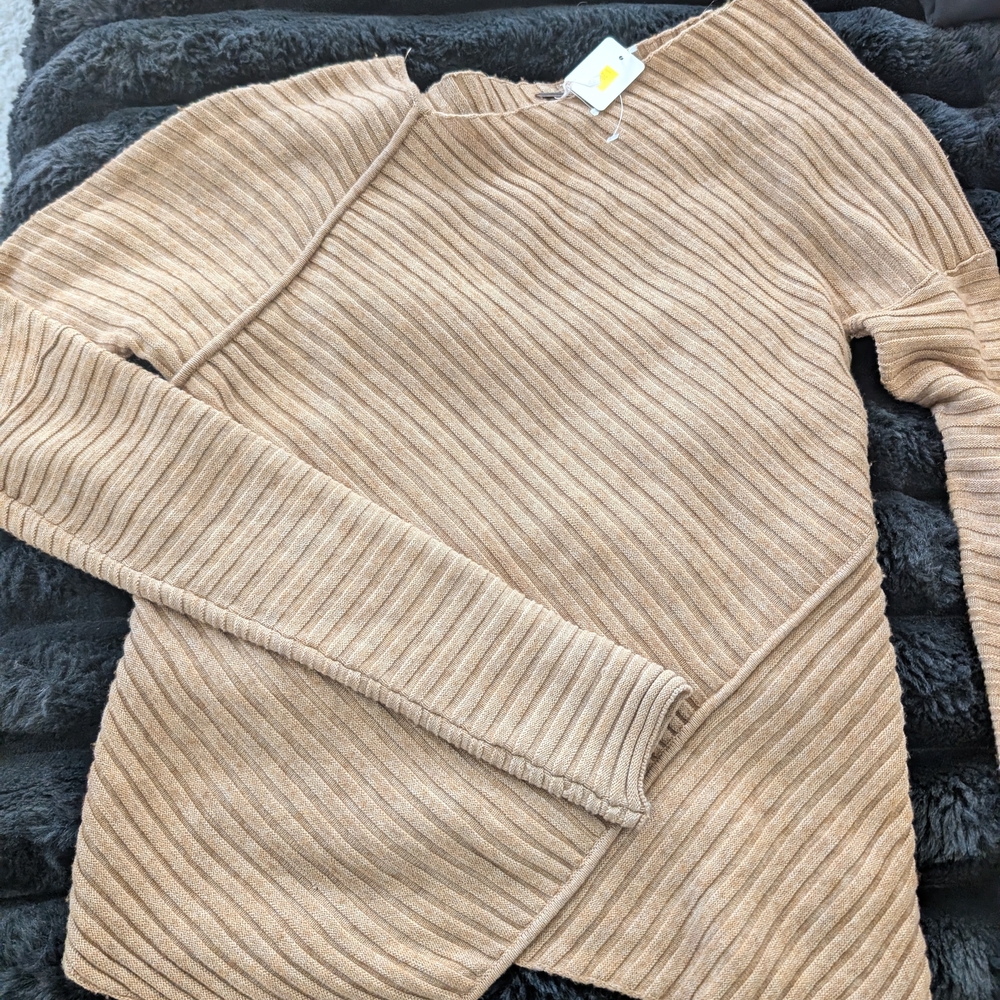 Ribbed Tan Sweater